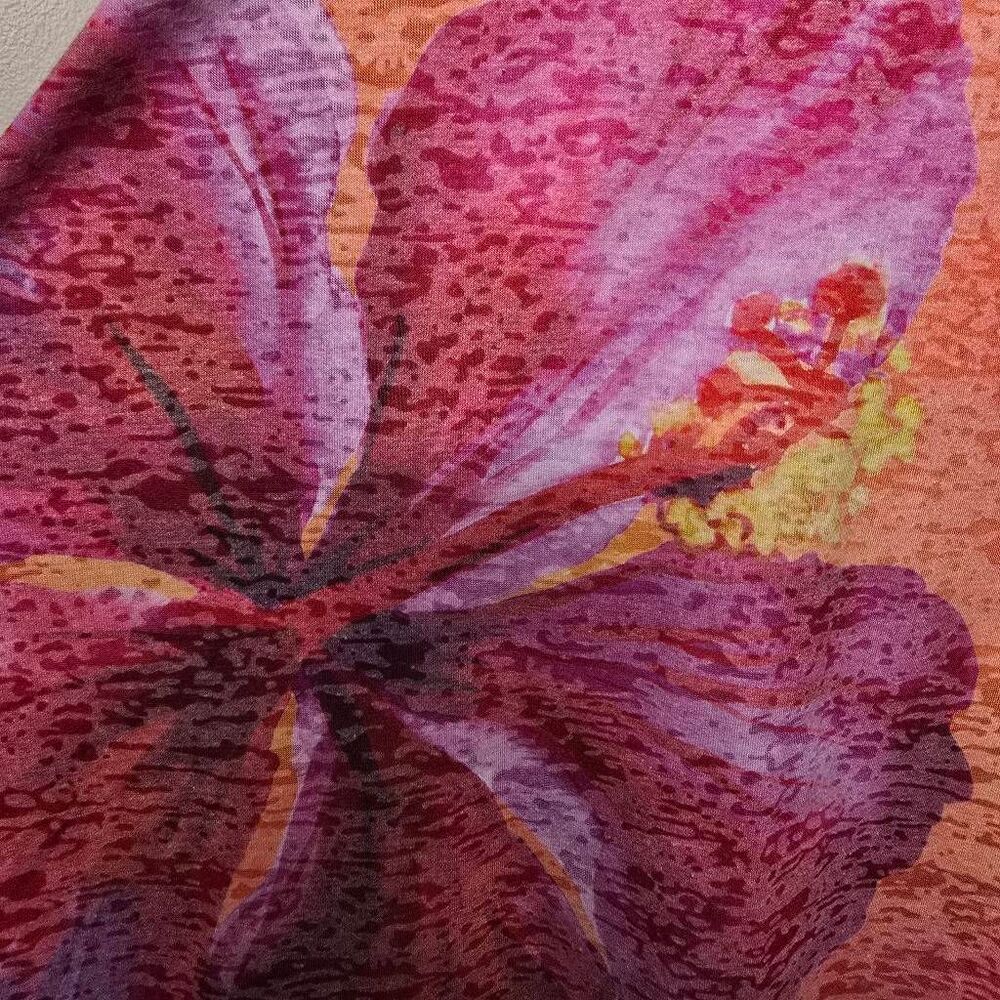 Kai Wahine Designs St Thomas VI Hibiscus Burnout Tank Cover Up Dress Pockets L - Picture 8 of 10